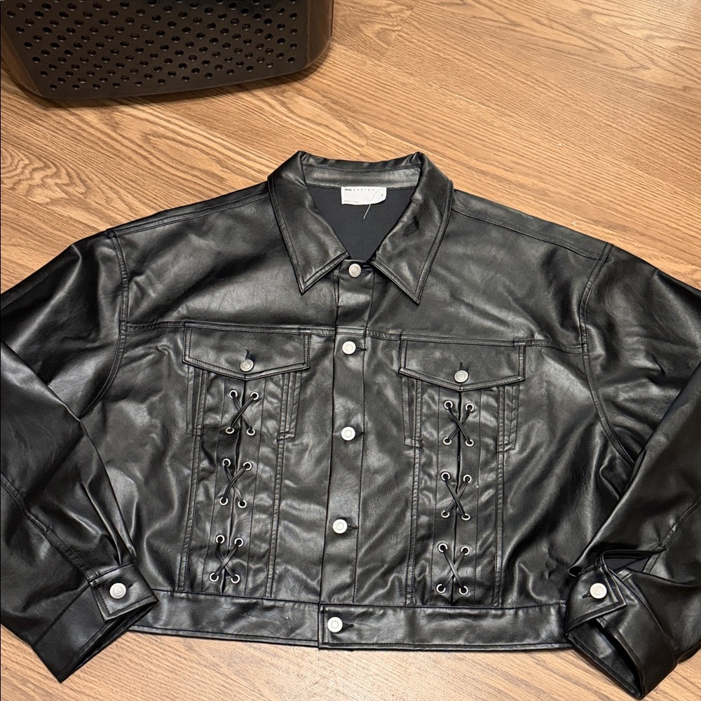 ASOS Black Leather Bomber Jacket